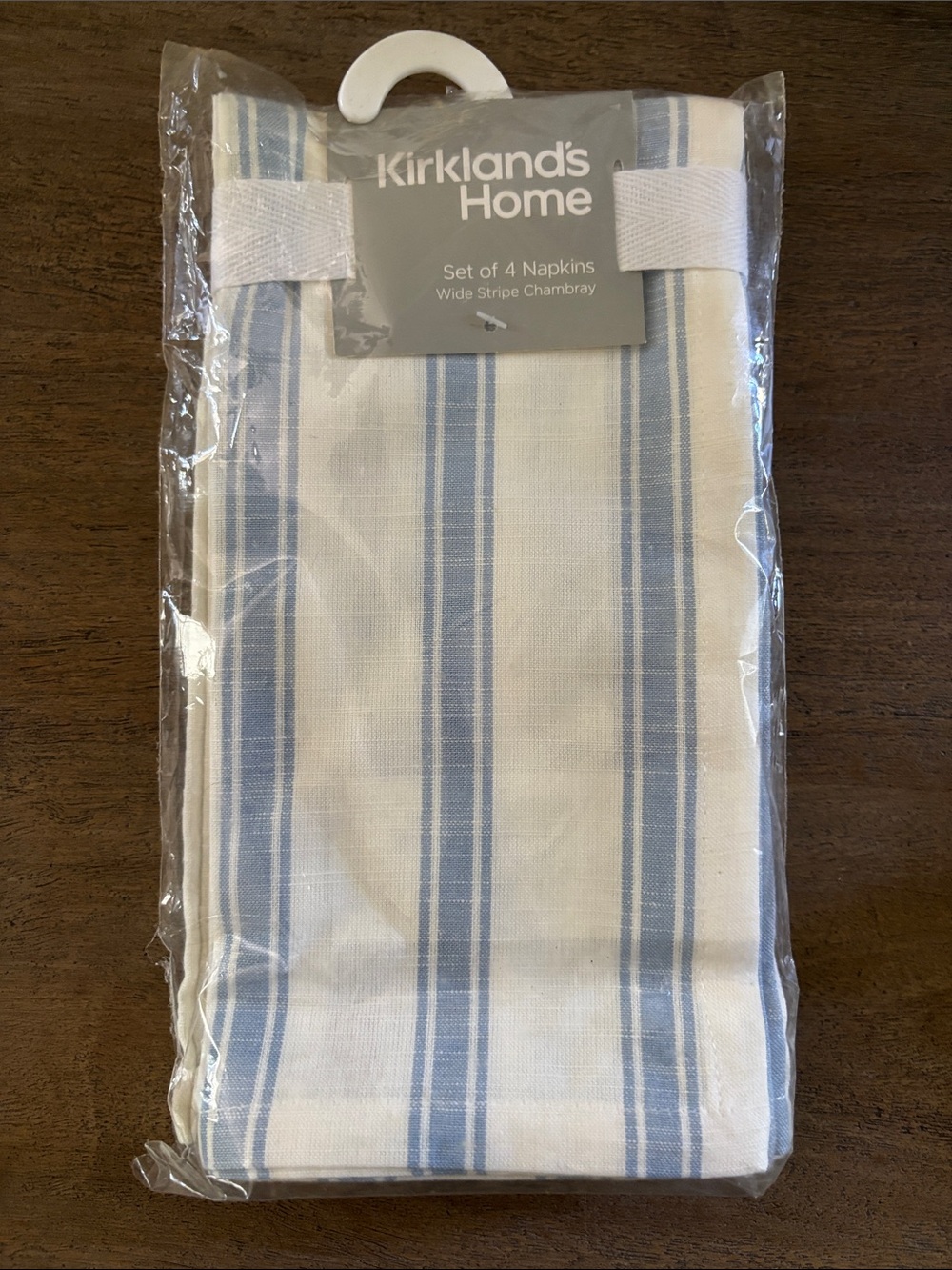 Kirkland's Home Blue and White Stripe Chambray Napkins - Set of 4